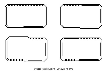 Interfaz de interfaz de usuario conjunto de marcos técnicos modernos. Vector de paneles de usuario de programas digitales