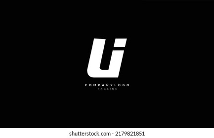 UI IU Abstract initial monogram letter alphabet logo design