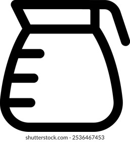 Ilustración del icono del Vector de la caldera de UI. Estilo de línea