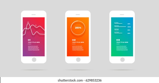 Ui kit, concept mobile app, colorful Infographic. Vector Illustration, can illustrate a strategy, workflow or team work, timeline
