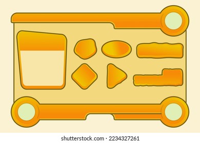 Ui Kit - game template with yellow colour.
