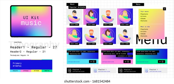 UI Kit For Music Website
