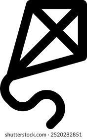 Ilustración del icono del Vector de la cometa de UI. Estilo de línea