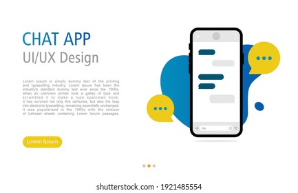 UI landing Page Chat app - Premium Vector
