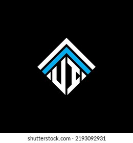 UI letter logo creative design with vector graphic, UI simple and modern logo.