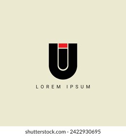 diseño del logotipo de la letra UI. polígono de interfaz de usuario, círculo, triángulo, hexágono, estilo plano y sencillo con el logotipo de la letra de variación en color blanco fijado en un tablero de dibujo. logotipo minimalista y clásico de la interfaz de usuario. UI