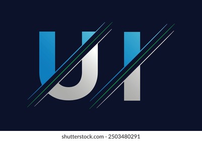Illustrationsentwurf für Logo-Vorlagen für UI-Buchstaben.