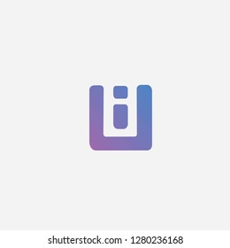 UI letter logo . I and U monogram logo