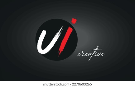 UI Letters Brush Paint Logo icon, Elegant Vector Design