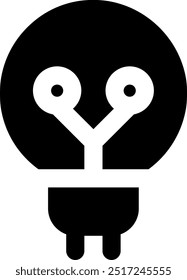 UI light bulb Vector Icon Illustration. Glyph Style