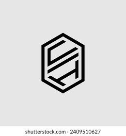 Geometrisches Monogramm der Benutzeroberflächen mit hochwertigem professionellem Design, das gut gedruckt wird