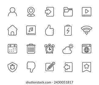 UI line icon set for web and mobile isolated on white background