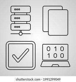 UI Line Icons Set Isolated On White Outline Symbols UI
