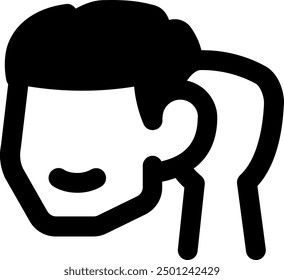 UI listen Vector Icon Illustration. Glyph Style