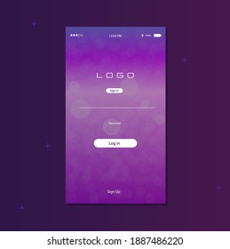 Ui Login Page Purple App Vector Stock Vector (Royalty Free) 1887486220 ...