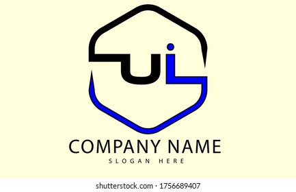 Logo de la interfaz de usuario.Letra de la interfaz de usuario Ilustración de diseños iniciales de logotipos