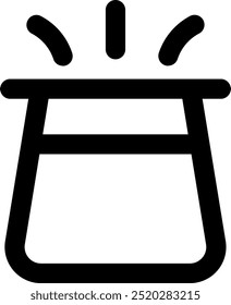 UI magic hat Vector Icon Illustration. Line Style