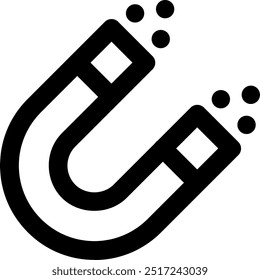 Ilustración del icono del Vector del imán de UI. Estilo de línea