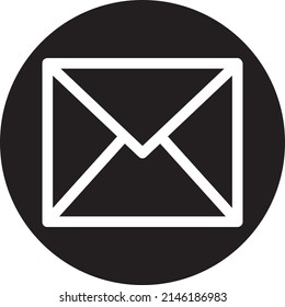 UI mail, message,notification, email icon or illustration vector graphic with outline style, rounded, circle, black, white. suitable for ui, ux, web, logo and business.