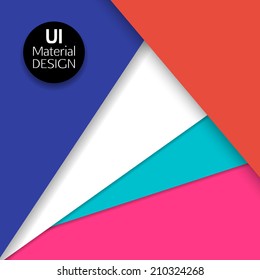 UI material design for mobile or web applications. Vector illustration.