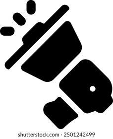 Ilustración del icono del Vector del megáfono de UI. Estilo de glifo