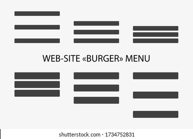 UI menu hamburger icon for mobile app navigation. Line vector illustration of burger menu for website dropdown bar. 3 black lines flat design for side drop down menu.