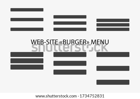 UI menu hamburger icon for mobile app navigation. Line vector illustration of burger menu for website dropdown bar. 3 black lines flat design for side drop down menu.