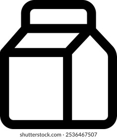 Ilustración de icono de Vector de leche UI. Estilo de línea