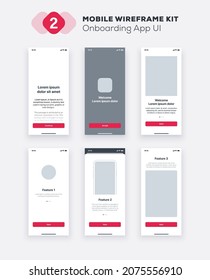 UI Mobile app. Business UX, GUI design elements. Mobile application template layout.