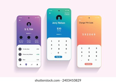 Ui Mobile screens set with user interface Design