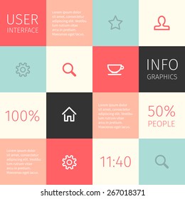 UI for mobile or web design. Infographics elements.