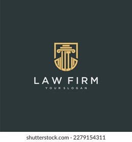 UI monogram initial for lawfirm logo ideas with creative polygon style design