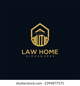 UI monogram initial logo for lawhome with shape home design