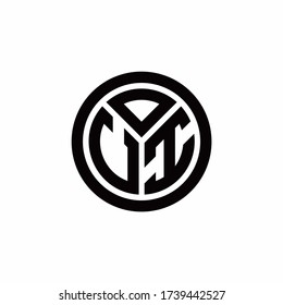 UI monogram logo with circle outline design template isolated on white background