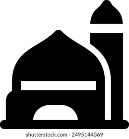 UI mosque Vector Icon Illustration. Glyph Style