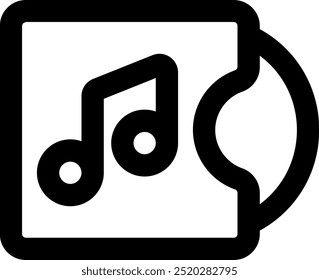 UI music album Vector Icon Illustration. Line Style