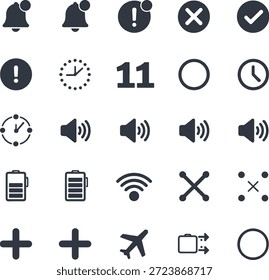 Alertas de notificação de interface do usuário e ícones de interação de som