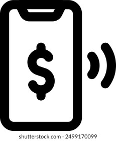 UI Online-Zahlung Vektor Symbol Illustration. Linienstil