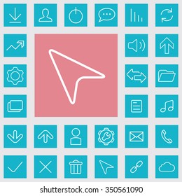 UI outline, thin, flat, digital icon set for web and mobile
