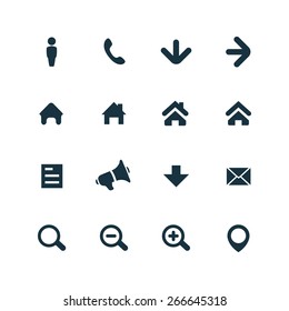 UI Outline For Web and Mobile icons set on white background 