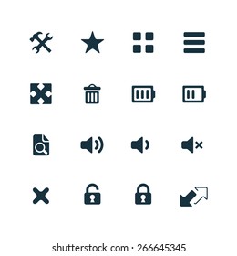 UI Outline For Web and Mobile icons set on white background 