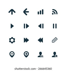 UI Outline For Web and Mobile icons set on white background 