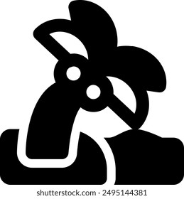 UI palm tree Vector Icon Illustration. Glyph Style