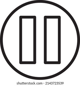 Icono de pausa de la interfaz de usuario o gráfico vectorial de ilustración con estilo de contorno, redondeado, círculo. adecuado para ui, ux, web y aplicaciones.
