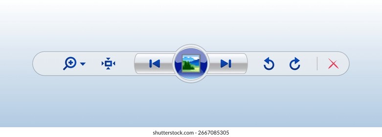 UI photo viewer action bar. Vintage User Interface. Perfect for design asset.