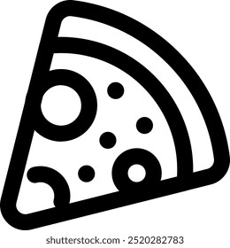Ilustración de icono de Vector de pizza UI. Estilo de línea