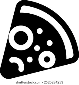 Ilustración de icono de Vector de pizza UI. Estilo de glifo