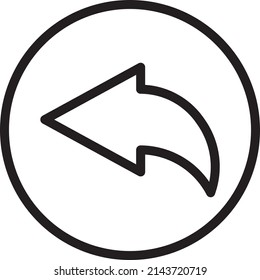 UI pref backward icon or illustration vector graphic with outline style, rounded, circle. suitable for ui, ux, web, and applications.