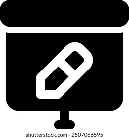 Ilustración de icono de Vector de presentación de IU. Estilo de glifo