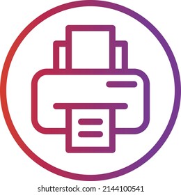 UI print icon or illustration vector graphic with outline style, rounded, circle, purple, red. suitable for ui, ux, web, and applications.